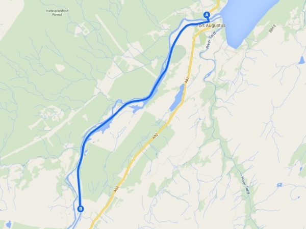 Google Map for Canal Walk to Kytra Locks Fort Augustus