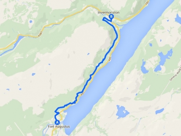 Google Map for Great Glen Way Fort Augustus - Invermoriston